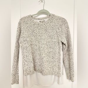 Club Monaco Layered Women’s Grey/White Sweater (Large)